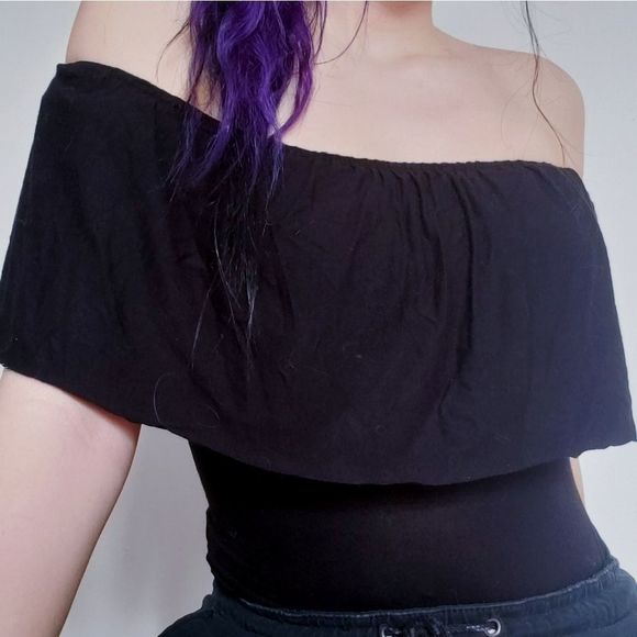 Fashion Nova Off-Shoulder Flare Bodysuit - Picture 7 of 13